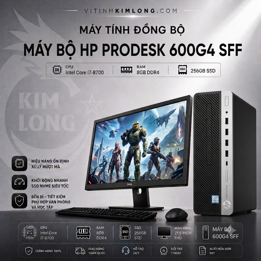 Máy bộ HP ProDesk 600G4 SFF/I7-8700/Ram 8GB/SSD 256GB